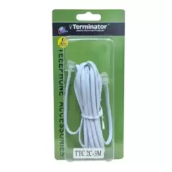 Terminator TTC 2C-3M Telephone Extension Cord White- 3mtr
