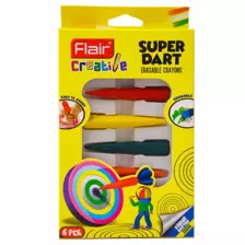 Flair Creative Super Dart Erasable Crayons - 6pc Darts