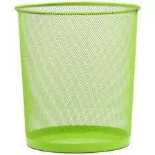 Waste Papers Basket, Wire Mesh Office Bin, Waste Bin for Home and School 10.5''- Green