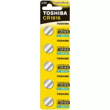 Toshiba Lithium Coin Cell Battery 3V CR1616 Cell- Pack of 5