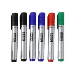 Basic Non-Toxic Chisel Tip Permanent Marker- 6pcs Set