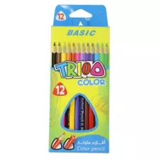 Basic Triangle Shape Colour Pencils 12pcs - Blue and Yellow