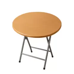 Portable Round Folding Wooden Side Table Or Camping Table 60X72cm- Brown