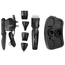 Krypton Grooming Kit, Rechargeable Trimmer 9 in 1 Kit- Black