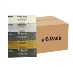 Alokozay 2 PLY Bulk 5 Box Soft Facial White Tissues 150 Sheets- 6 Pack
