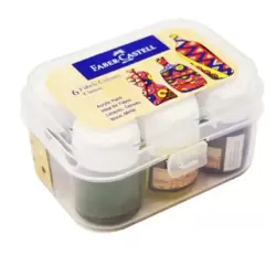 Faber Castell Highly Pigmented Fabric Acrylic Colors- 6 Color Shades