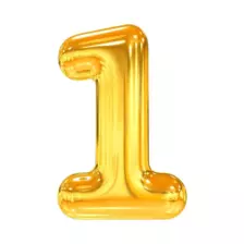 Single Gold 1 Number Foil Balloon For Decoration, 16inch Balloon- Gold Color
