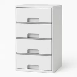 Multipurpose Plastic Storage Cabinet With 4 Drawers For Clothes And Daily Accessories- White