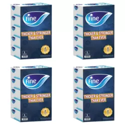 Fine 2 PLY Thicker and Stronger Bulk 5 Pack Tissue Box Set 150 Sheets- 4 Pack