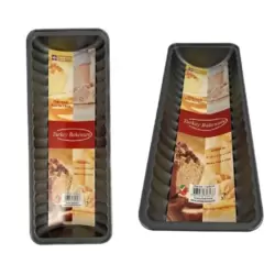 Homemaker Non-Stick Coated Round Narrow Loaf Bread Tin- Black