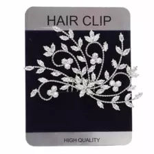 Bridal Alloy Hair Clips, Headpiece with Lily Flower in Middle and Blooming Tree Design- 1pc