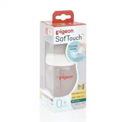 Pigeon Softouch Peristaltic Plus 0+ Months Wide Neck Polypropylene Baby Bottle- 160ml