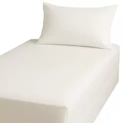 Kovar Single Fitted Bed Sheet Set 120X200cm With Pillow Cover 50X75cm- White