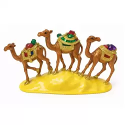 Dubi Souvenir Traditional 3 Metal Camel For Decorative Showpiece- Multi-Color