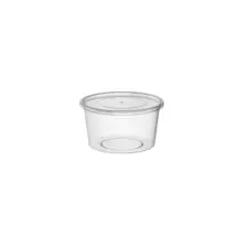 Ecno Pack Disposable Microwave Container Clear Round Food Storge Container- 450ml Pack of 5