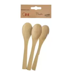 Bambu Cini Natural Bamboo Kitchen Cooking Spoon Set- 3pcs