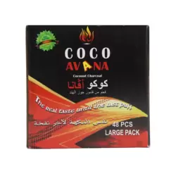 Coco Avana Odorless And Tasteless Coconut Shell Charcoal For Shisha And Bakhour- 48pcs