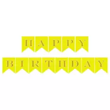 Happy Birthday Banner for Birthday Party Decoration Birthday Bunting Garland- Yellow Color