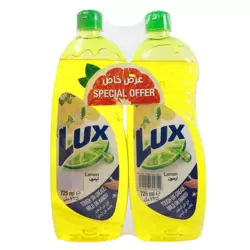 Lux Dishwashing Liquid Soap With Lemon Essence For Sparkling Clean Dishes- 2X725ml