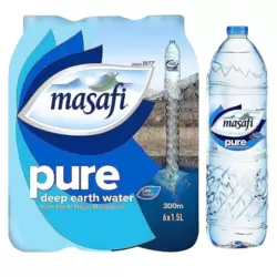 Masafi Pure Low Sodium Drinking Water Bottle Deep Earth Water From The AL Hajjar Mountains- 6X1.5Ltr