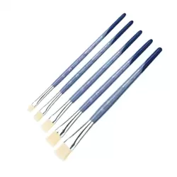 Faber Castell Flat Tip Synthetic Hair Painting Brush With 6/8/12/14/16 Size- 5pcs