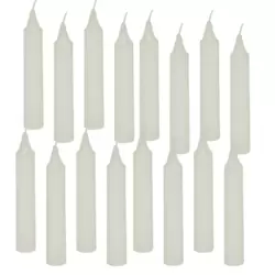 Mini White Unscented Taper Chime Candle For Celebrations- 64pcs