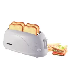 Geepas GBT9895 4 Slice Toaster With Auto Shut Off And Cool Touch Body- White