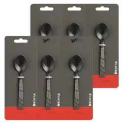 Kovar Small Black Stainless Steel Coffee Spoon With Marble Pattern Handle- 6pcs