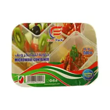 Ecno Pack Plastic Microwave Container with Lids, 1500CC, Pack of 5 pcs
