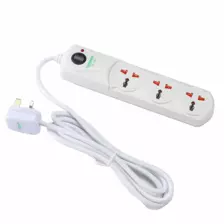Terminator 3Plugs Universal Power Extension Socket- White