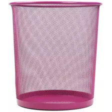 Waste Papers Basket, Wire Mesh Office Bin, Waste Bin for Home and School 10.5''- Pink