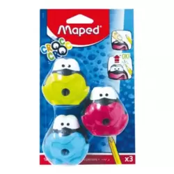 Maped Croc Croc Frog Shaped One Hole Pencil Sharpener- 3pcs