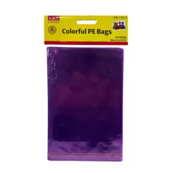 SBT Stationery Colorful Polythene Bags 50pcs With Water Proof 12X19cm- Purple