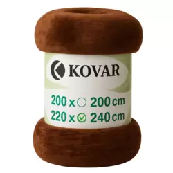 Kovar Comfy Double Size Super Soft Blanket 220X40cm- Brown