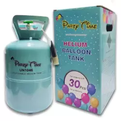 Party Time Disposable Helium Baloon Tank, Can Inflate up to 9inch- 30pcs