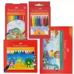 Faber Castell Drawing Kit With Drawing Book, 12 Colour Pencil, 12 Markers And 12 Crayons