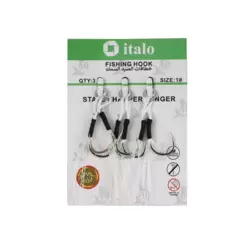 Italo Twin Glow Fishing Hooks Fishing Accessories and Equipment Size 1# - 3pcs