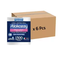 Alokozay 1 PLY Bulk Mega Roll Tissue 1500 Sheets- 6pcs