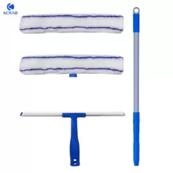 Kovar Window Cleaning Kit With Extendable Telescopic Soft Grip Handle Pole- Blue