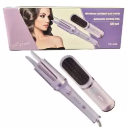 Automatic YX-299 Wireless Hair Straightening Comb And Automatic Curling Iron Set- Purple