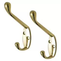 Italo Heavy Duty Wall Mounted Coat And Hat Rack Door Robe Dress Hangers- Golden