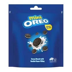 MINI OREO Glass Cookies Cocoa Biscuits with Vanilla Flavor 110g, 8 Cookies