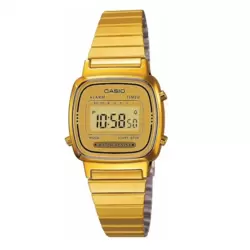 Casio Vintage Quartz Digital Chronometer Gold Dial Ladies Watch- LA670WGA-9DF