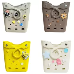 Customized Croc Eva Tote Multiple Color and Designed Rubber Beach Bag Single Piece- Multicolor