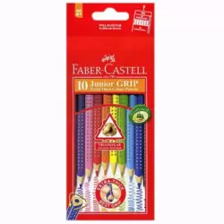 Faber Castell Junior Grip Extra Thick Color Pencil Multi-Color- 10pcs