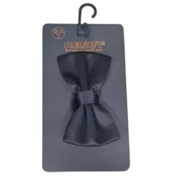 Henry Refinement Elegant Mens Pre Tied Solid Color Bow Necktie- Black