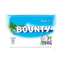 Bounty Chocolate Bar Tender Coconut Covered In Milk Chocolate- 5X50gms