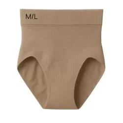 Ladies Seamless High Waisted Comfortable Tummy Shaping Pants Beige- Medium to Large