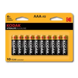 Kodak Xtra Life Alkaline AAA Battery 6X More Power- 10pcs