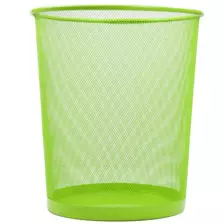 Waste Paper Basket, Wire Mesh Office Bin, Waste Bin for Home 13.5''- Green